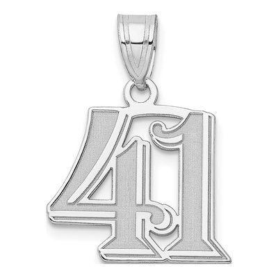 14K White Gold Number 41 Pendant