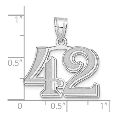 14K White Gold Number 42 Pendant – view 4