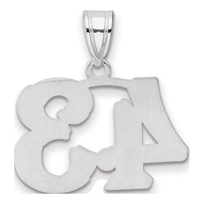 14K White Gold Number 43 Pendant – view 3