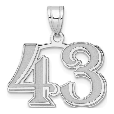 14K White Gold Number 43 Pendant