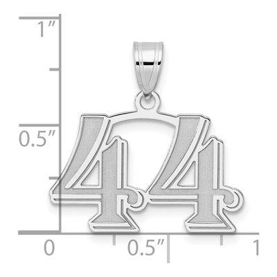 14K White Gold Number 44 Pendant – view 4