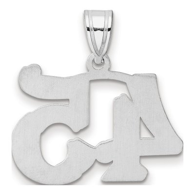 14K White Gold Number 45 Pendant – view 3