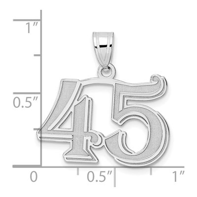 14K White Gold Number 45 Pendant – view 4
