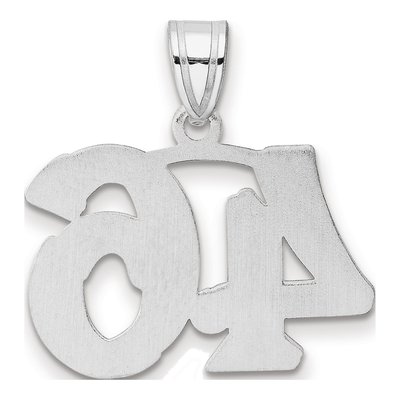 14K White Gold Number 46 Pendant – view 3