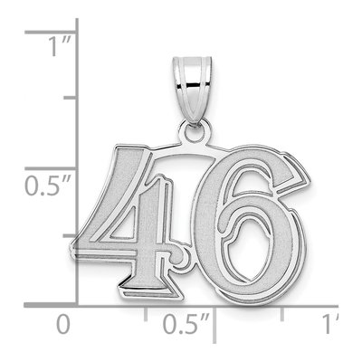 14K White Gold Number 46 Pendant – view 4