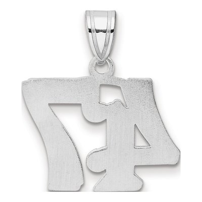 14K White Gold Number 47 Pendant – view 3
