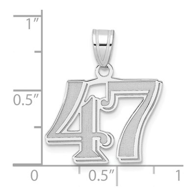 14K White Gold Number 47 Pendant – view 4