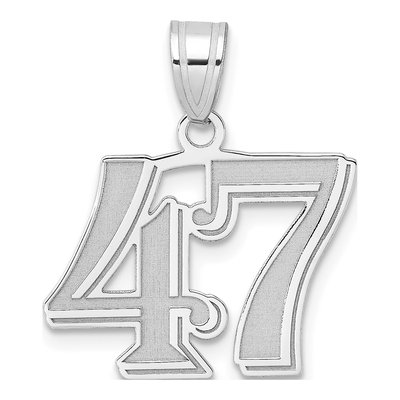 14K White Gold Number 47 Pendant