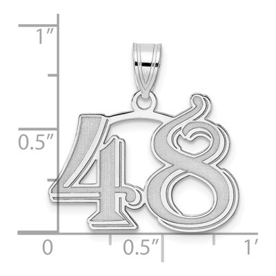 14K White Gold Number 48 Pendant – view 4