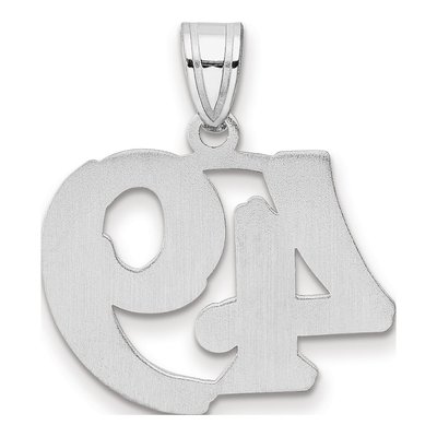 14K White Gold Number 49 Pendant – view 3