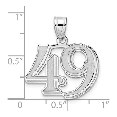 14K White Gold Number 49 Pendant – view 4