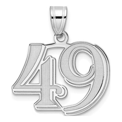 14K White Gold Number 49 Pendant