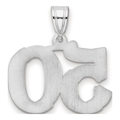 14K White Gold Number 50 Pendant – view 3