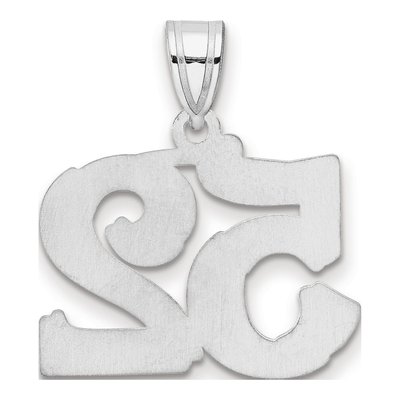 14K White Gold Number 52 Pendant – view 3