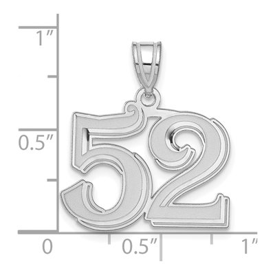 14K White Gold Number 52 Pendant – view 4