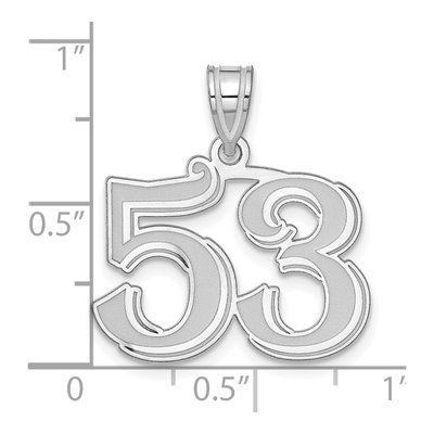 14K White Gold Number 53 Pendant – view 4