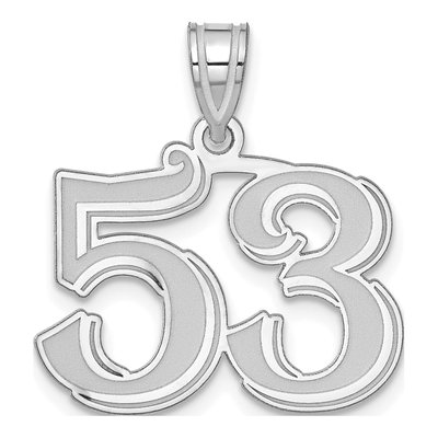 14K White Gold Number 53 Pendant
