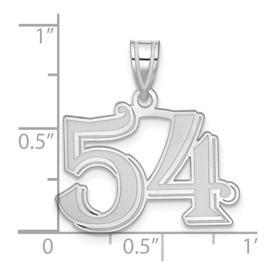 14K White Gold Number 54 Pendant – view 4