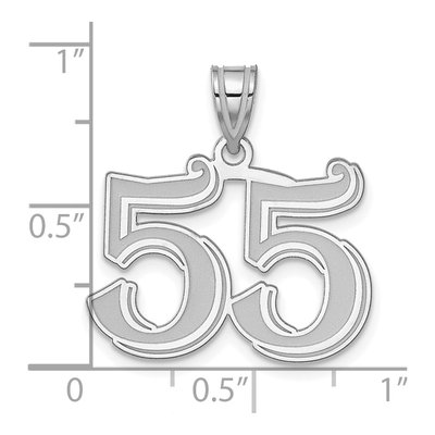 14K White Gold Number 55 Pendant – view 4