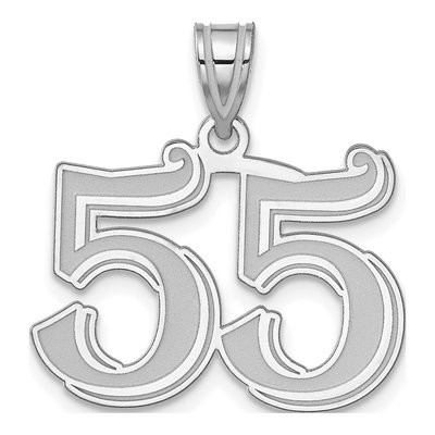 14K White Gold Number 55 Pendant
