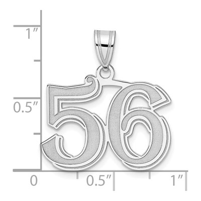 14K White Gold Number 56 Pendant – view 4