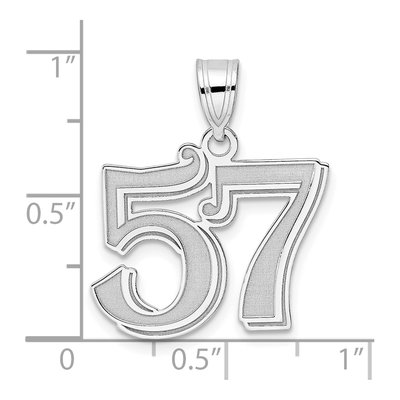 14K White Gold Number 57 Pendant – view 4