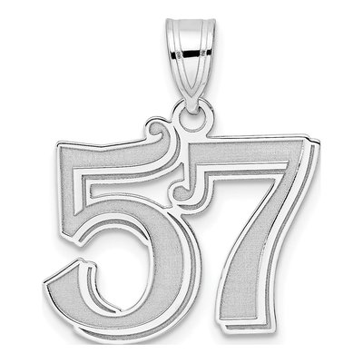 14K White Gold Number 57 Pendant