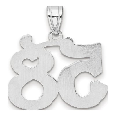 14K White Gold Number 58 Pendant – view 3