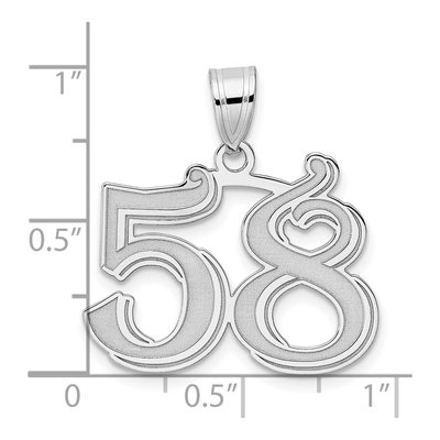 14K White Gold Number 58 Pendant – view 4