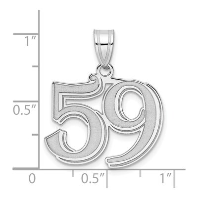 14K White Gold Number 59 Pendant – view 4