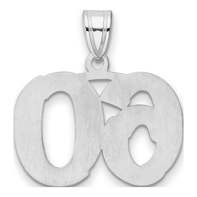 14K White Gold Number 60 Pendant – view 3