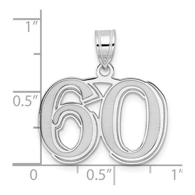 14K White Gold Number 60 Pendant – view 4