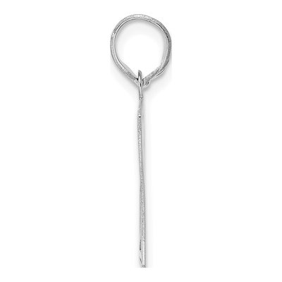 14K White Gold Etched Number 61 Pendant – view 2