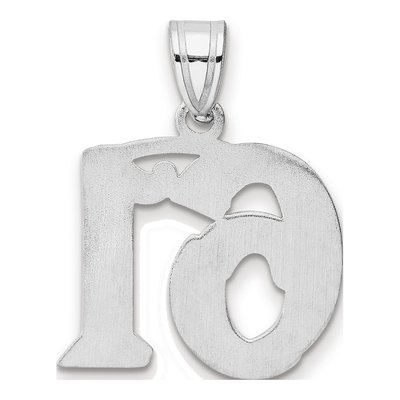 14K White Gold Etched Number 61 Pendant – view 3