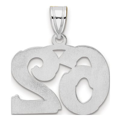 14K White Gold Number 62 Pendant – view 3