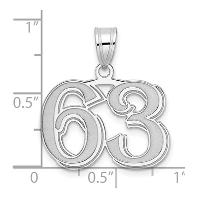 14K White Gold Number 63 Pendant – view 4