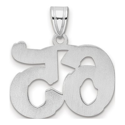 14K White Gold Number 65 Pendant – view 3