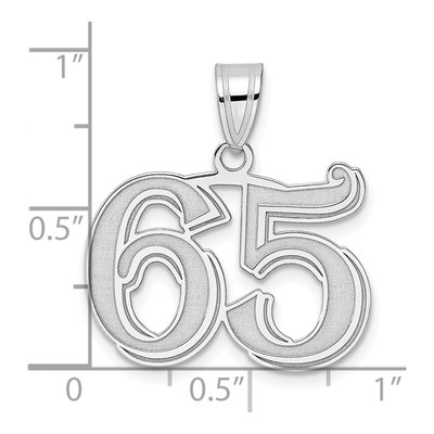 14K White Gold Number 65 Pendant – view 4