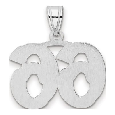 14K White Gold Number 66 Pendant – view 3