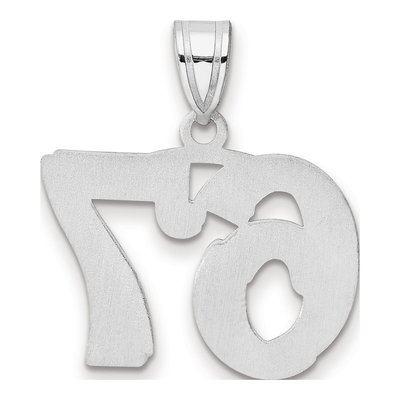 14K White Gold Number 67 Pendant – view 3