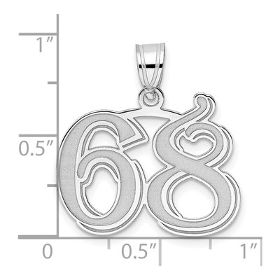 14K White Gold Number 68 Pendant – view 4