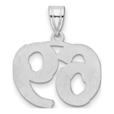 14K White Gold Number 69 Pendant – view 3