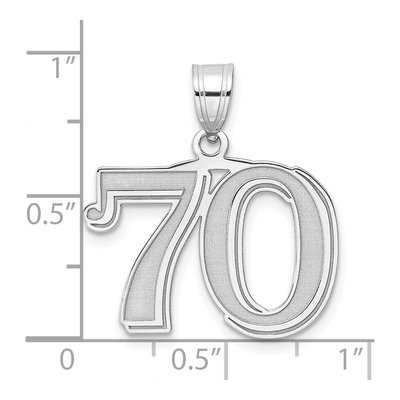 14K White Gold Number 70 Pendant – view 4