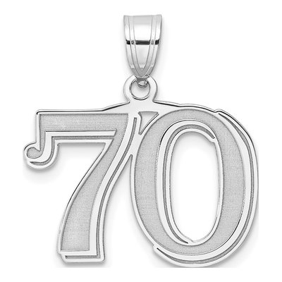 14K White Gold Number 70 Pendant