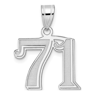 14K White Gold Number 71 Pendant
