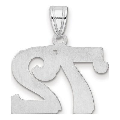 14K White Gold Number 72 Pendant – view 3