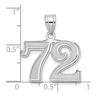 14K White Gold Number 72 Pendant – view 4