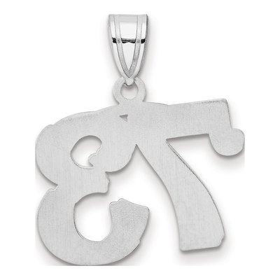 14K White Gold Number 73 Pendant – view 3