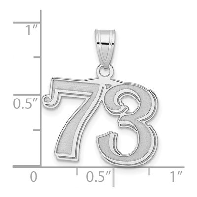 14K White Gold Number 73 Pendant – view 4