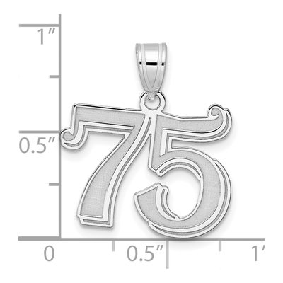 14K White Gold Number 75 Pendant – view 4